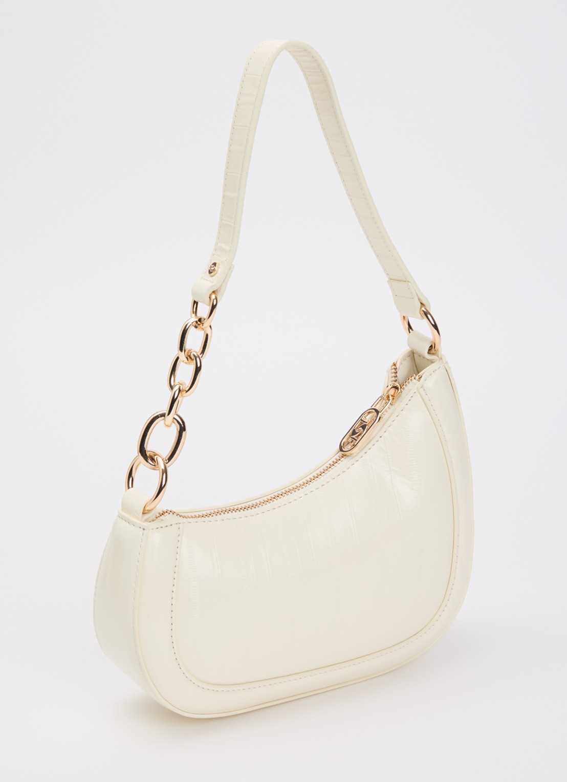 Dune London Direction schoudertas met kettingdetail - achterkant 4 beige