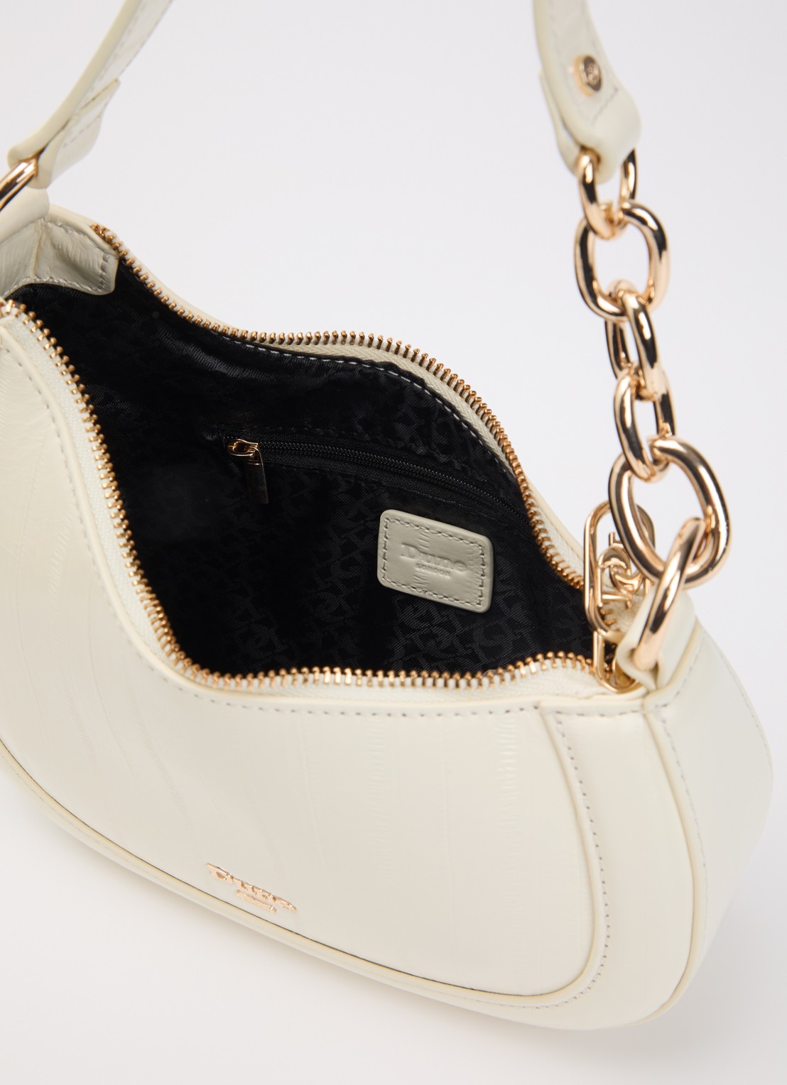 Dune London Direction schoudertas met kettingdetail - detail beige