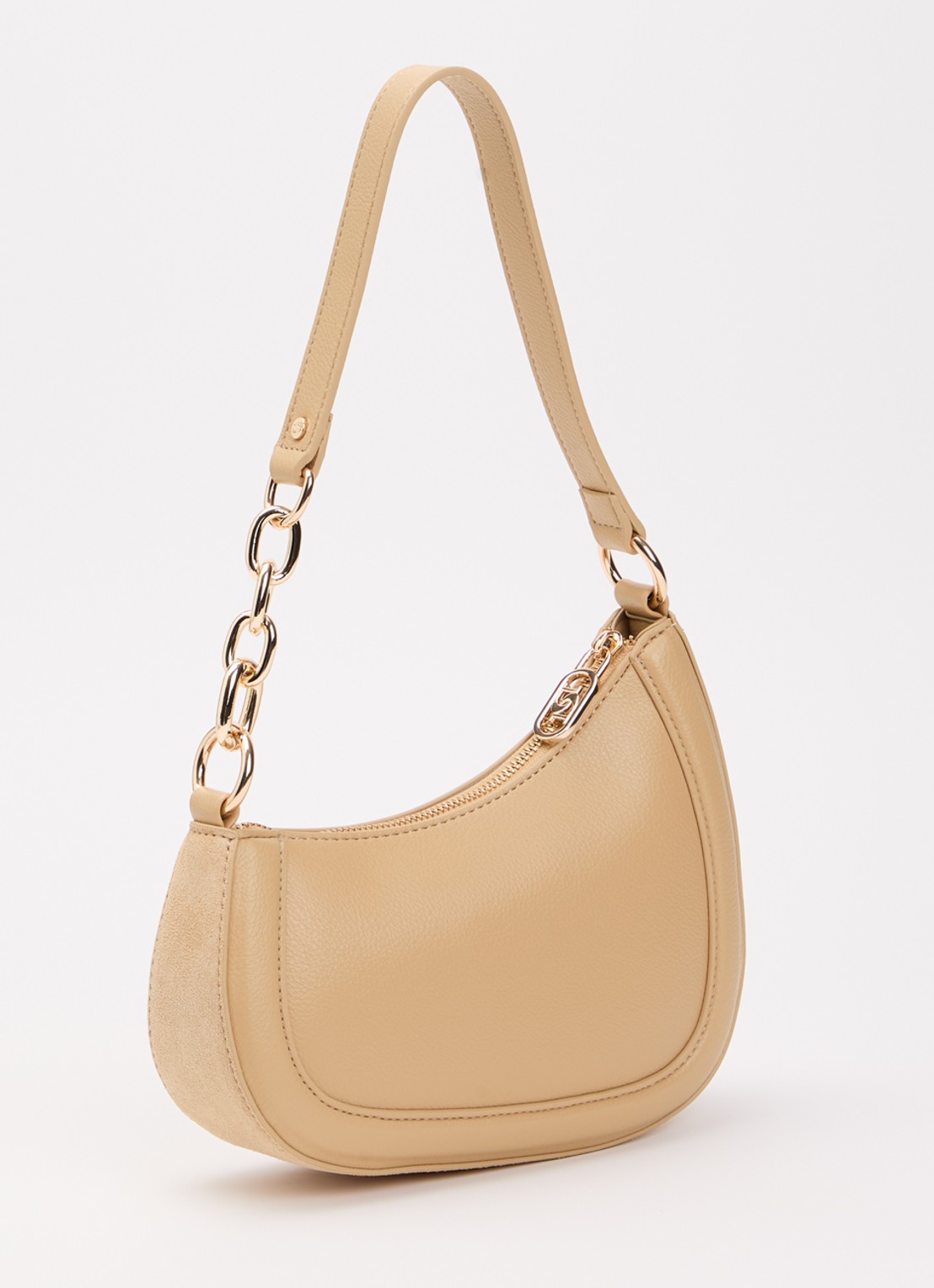 Dune London Direction schoudertas met kettingdetail - achterkant 5 donkerbeige