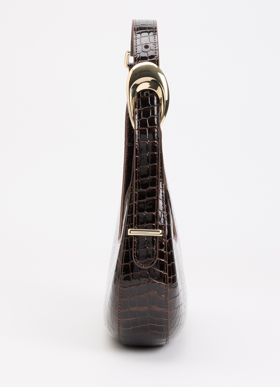 Dune London Disamring schoudertas met crocostructuur en  - detail 2 bordeauxrood