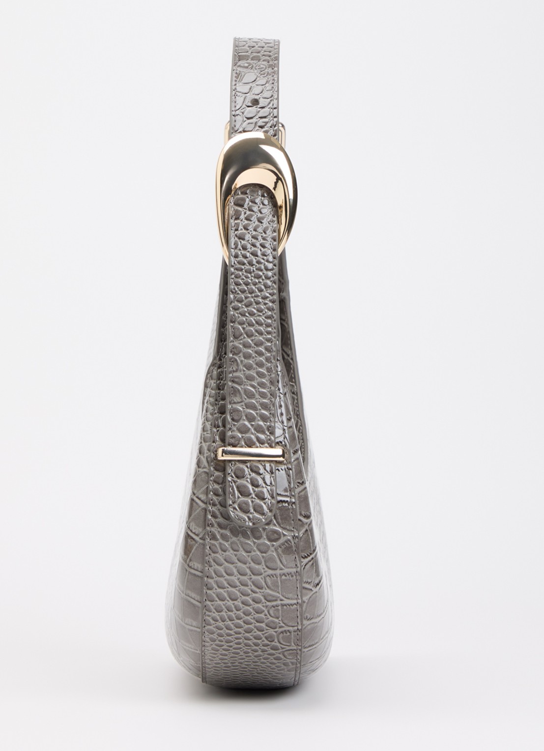 Dune London Disamring schoudertas met crocostructuur en  - detail 4 grijs