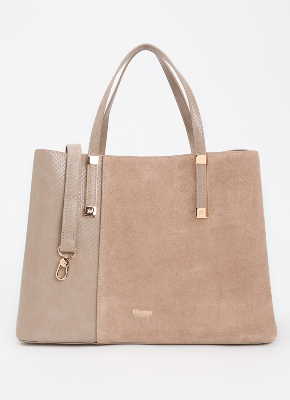 Dune London Dorry schoudertas met afneembare schouderriem - voorkant 4 donkerbeige
