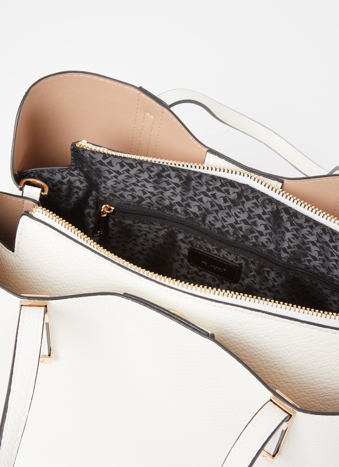 Dune London Dorry schoudertas met afneembare schouderriem - detail wit