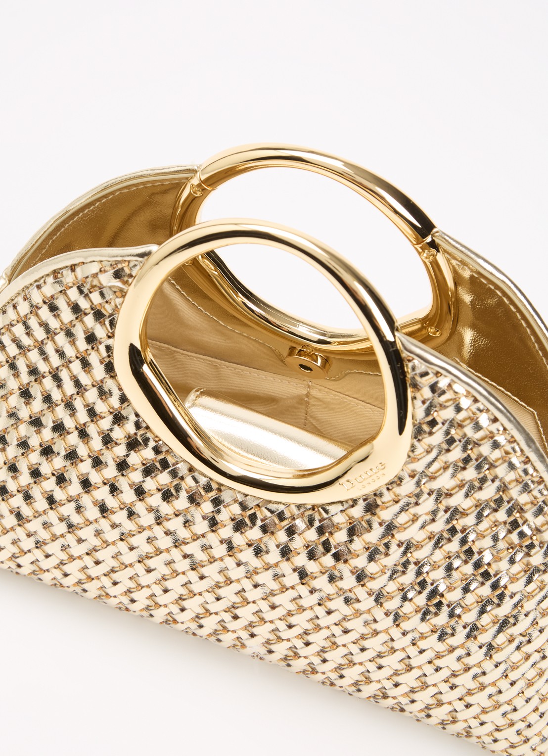 Dune London Earning handtas met metallic finish en afneembare schouderriem - detail 2 goud