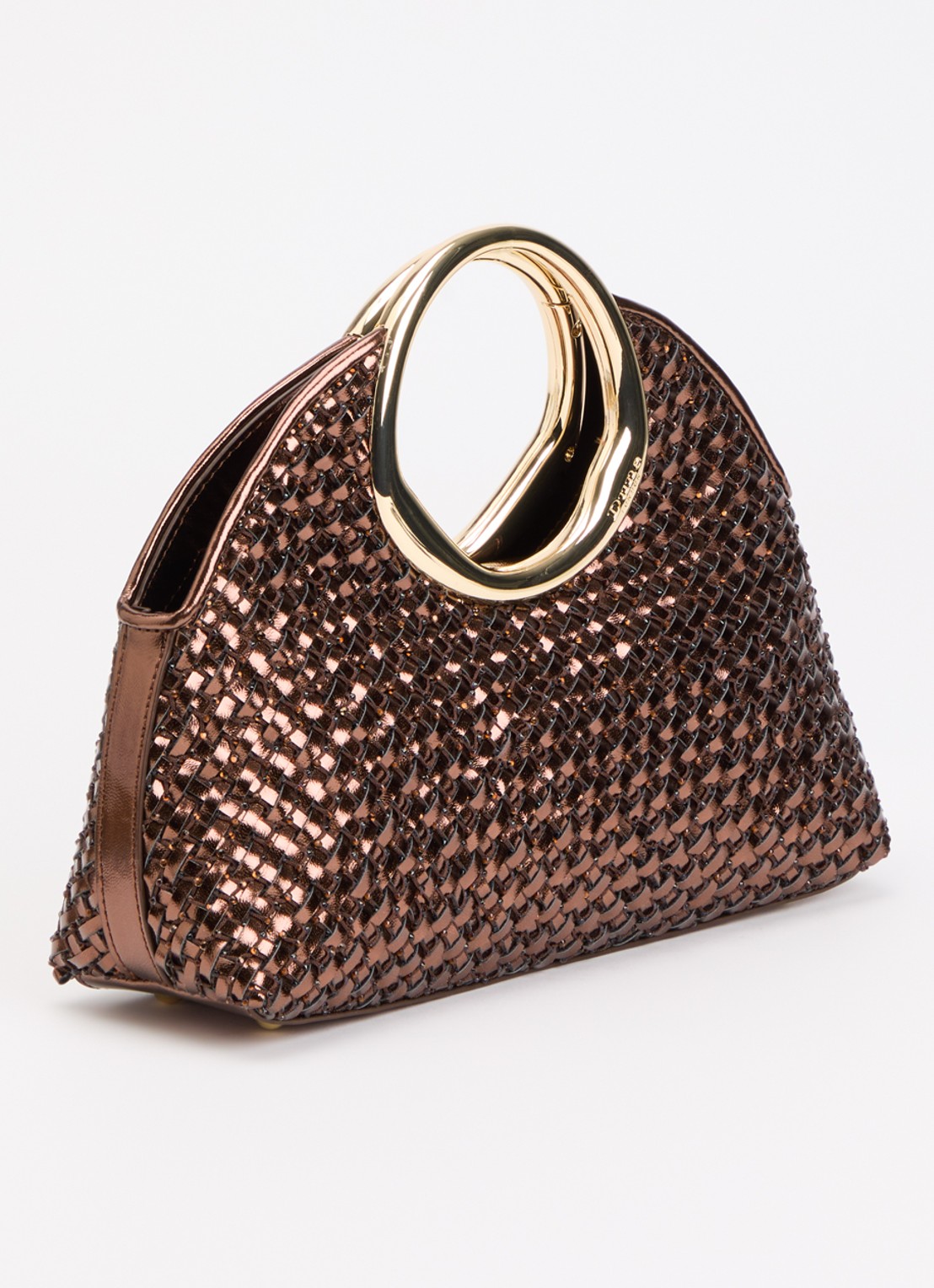 Dune London Earning handtas met metallic finish en afneembare schouderriem - achterkant brons