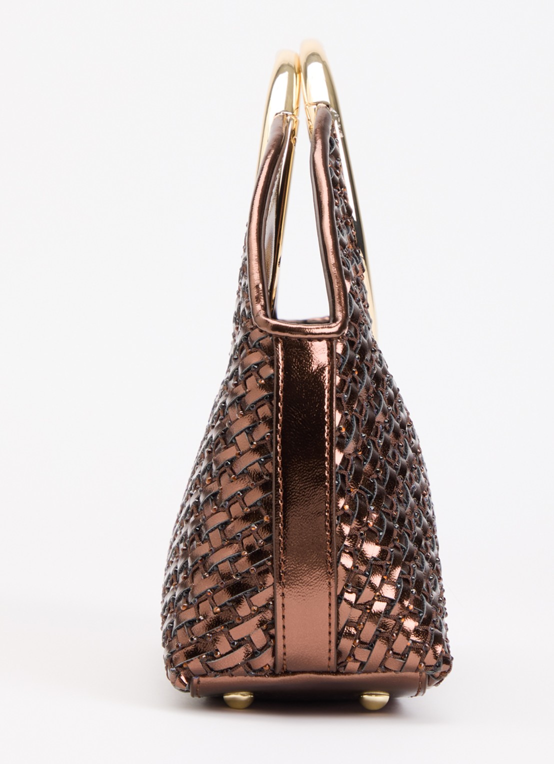 Dune London Earning handtas met metallic finish en afneembare schouderriem - detail 4 brons