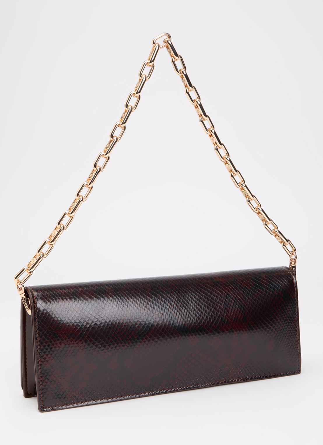 Dune London East To West Long clutch met crocostructuur - achterkant 4 bruin