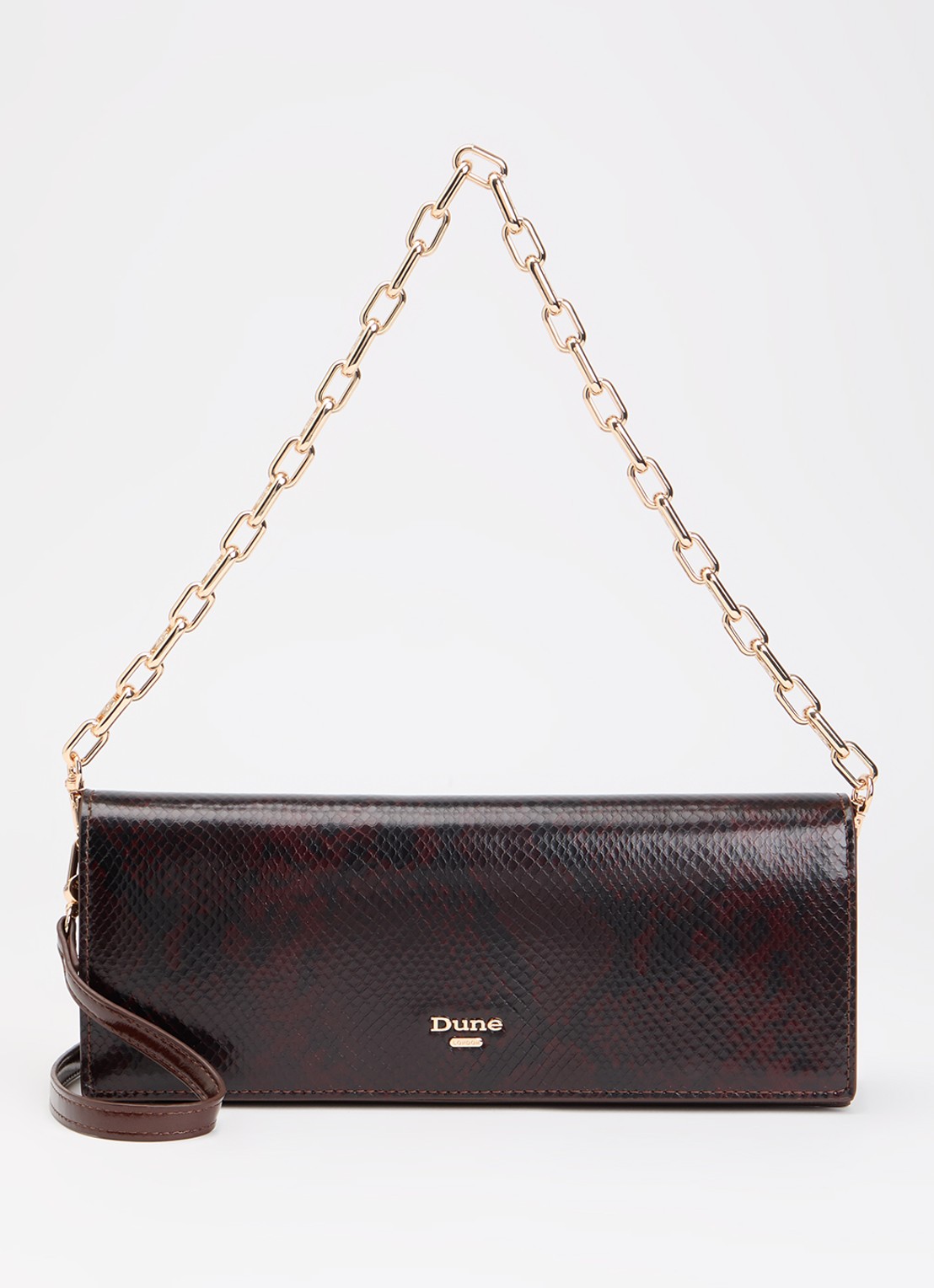 Dune London East To West Long clutch met crocostructuur - voorkant 5 bruin