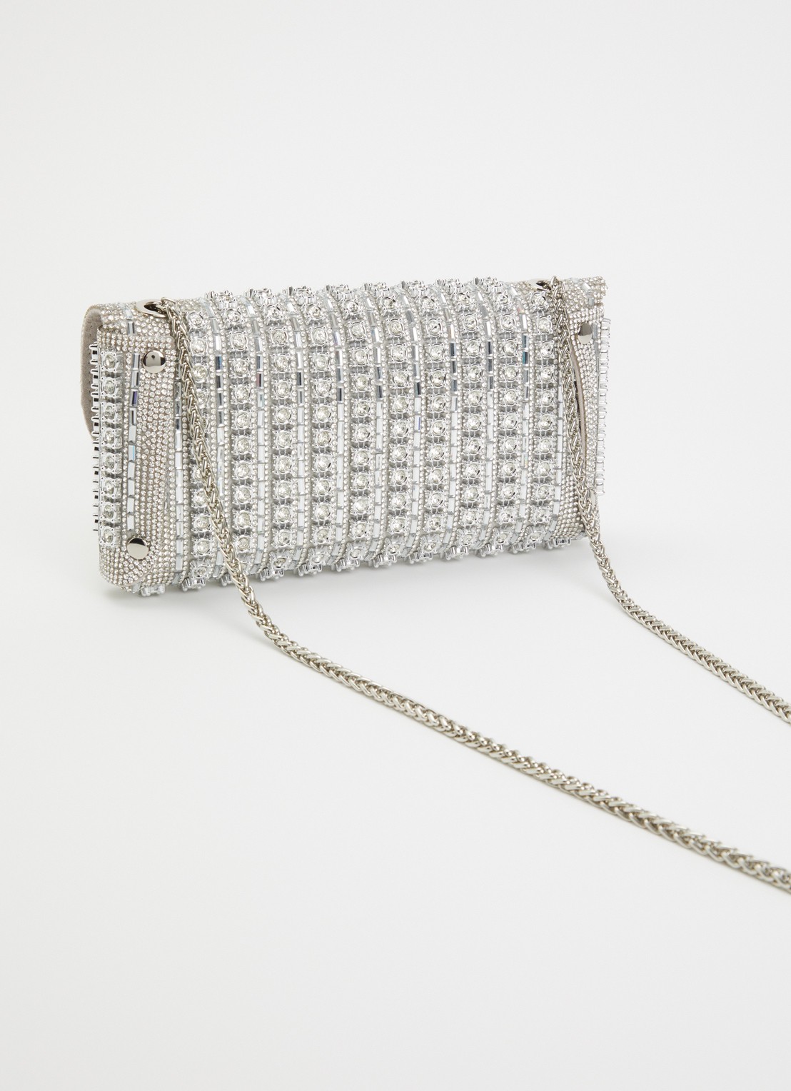 Dune London Elabourate schoudertas met strass  - achterkant 5 zilver