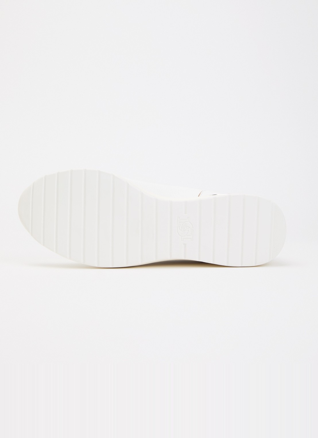 Dune London Elarah sneakerwedge van leer - detail 4 gebroken wit