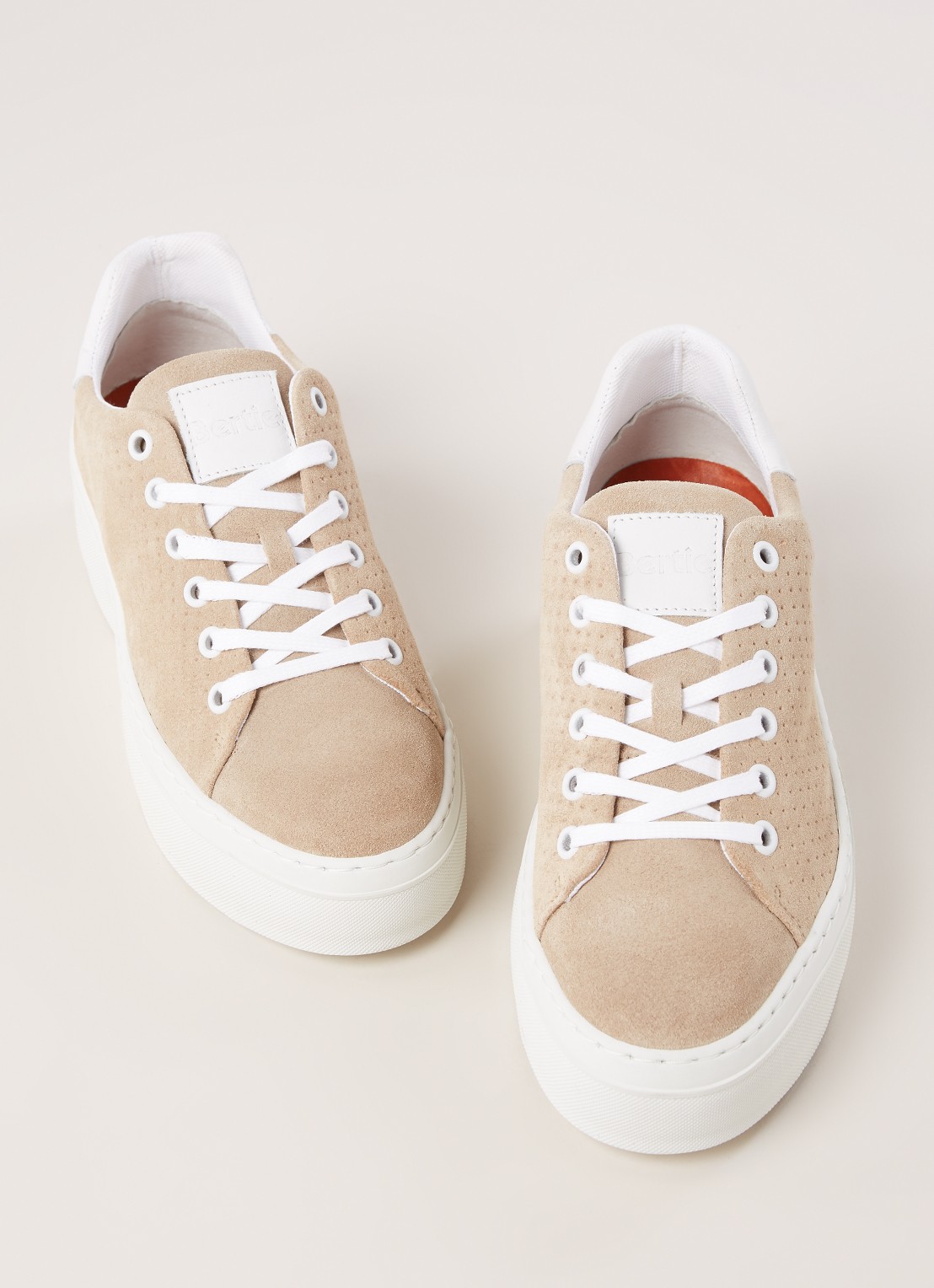 Dune London Electaa sneaker van suède - detail 2 donkerbeige