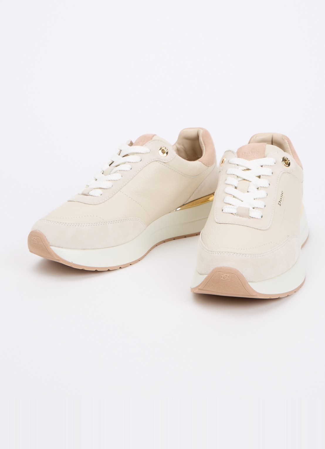 Dune London Emotion sneaker met suède details - detail 3 beige