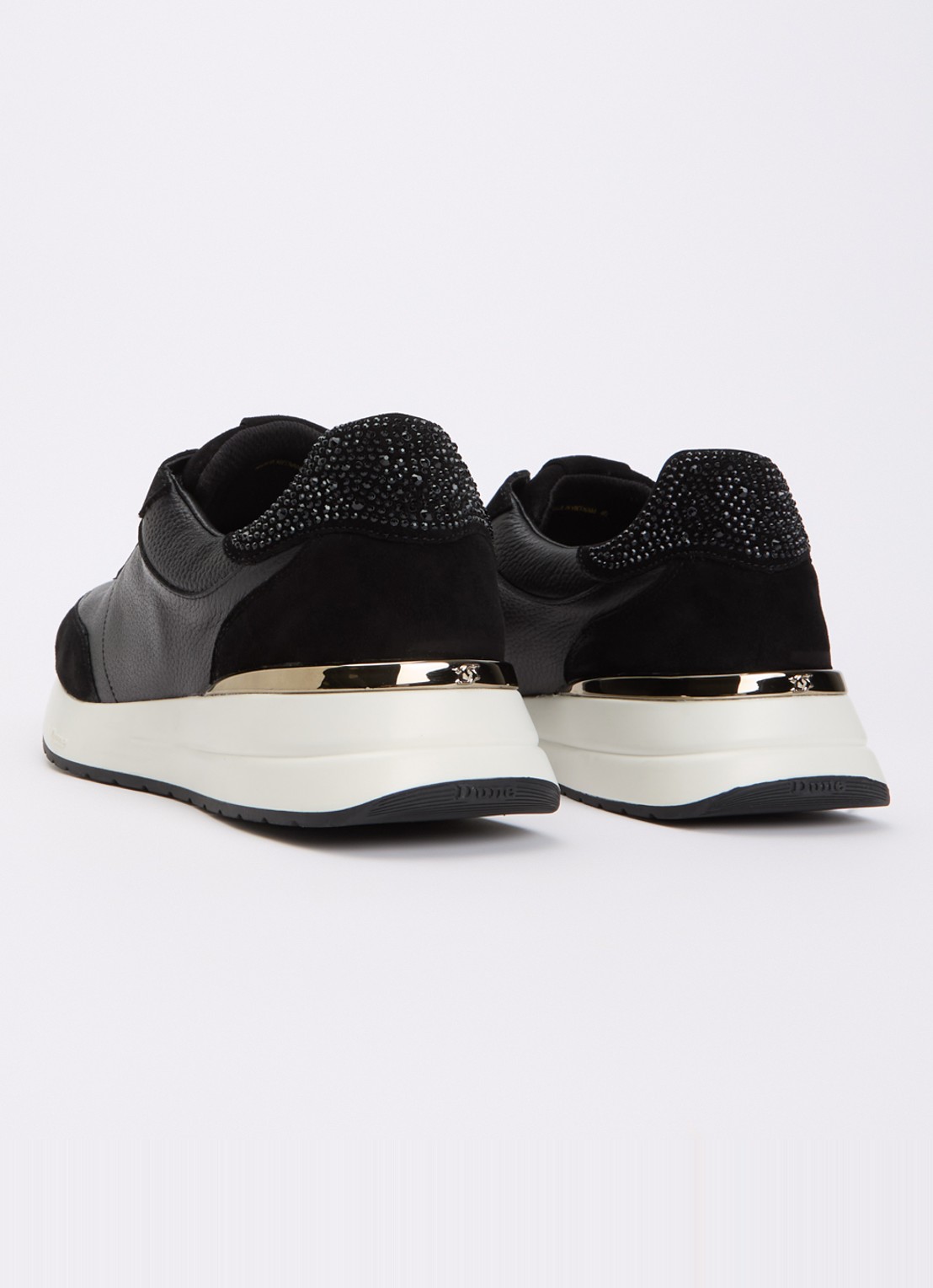Dune London Emotion sneaker met suède details - achterkant zwart