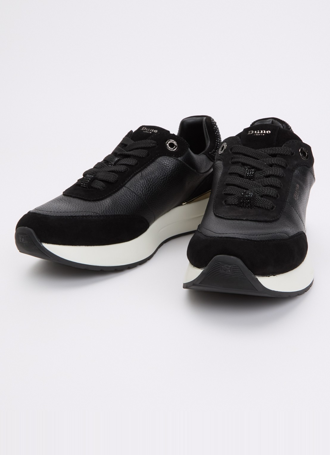 Dune London Emotion sneaker met suède details - detail 2 zwart