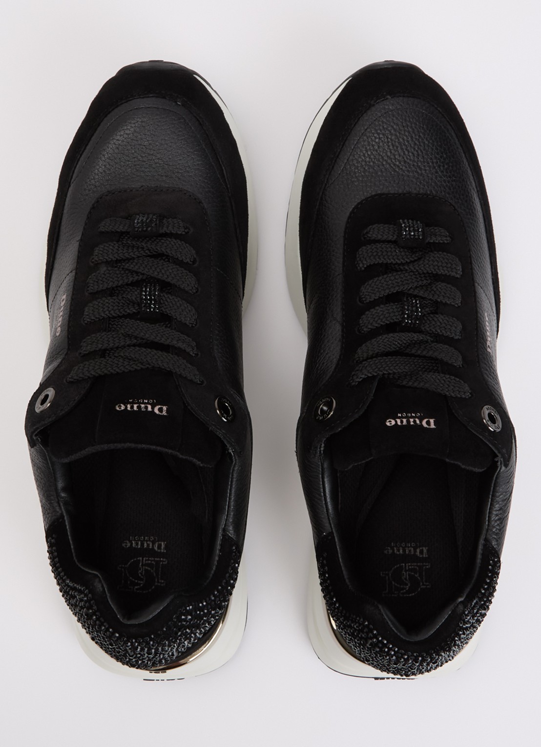 Dune London Emotion sneaker met suède details - detail 3 zwart