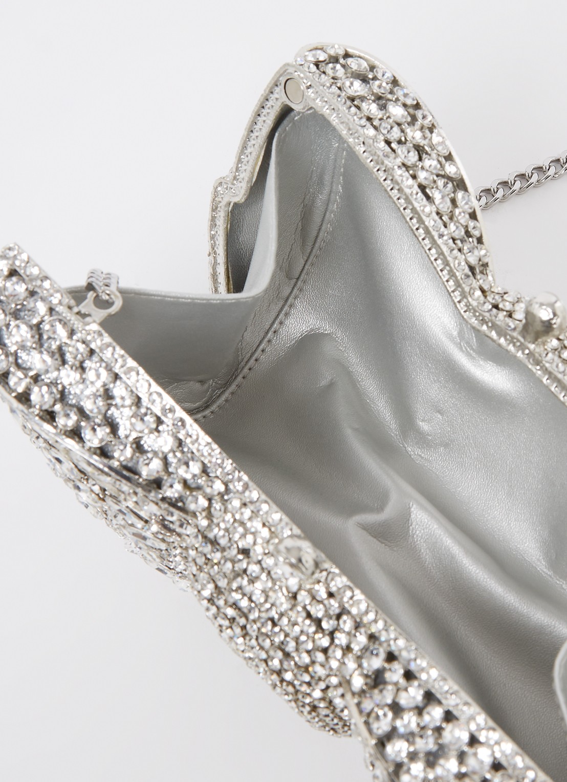 Dune London Enchant clutch met strass - detail 3 zilver