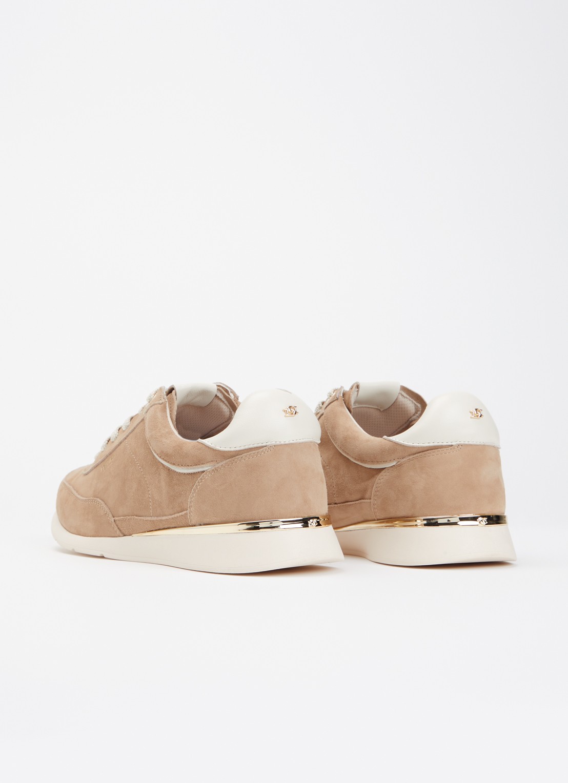 Dune London Entitle sneaker van suède - achterkant 5 beige