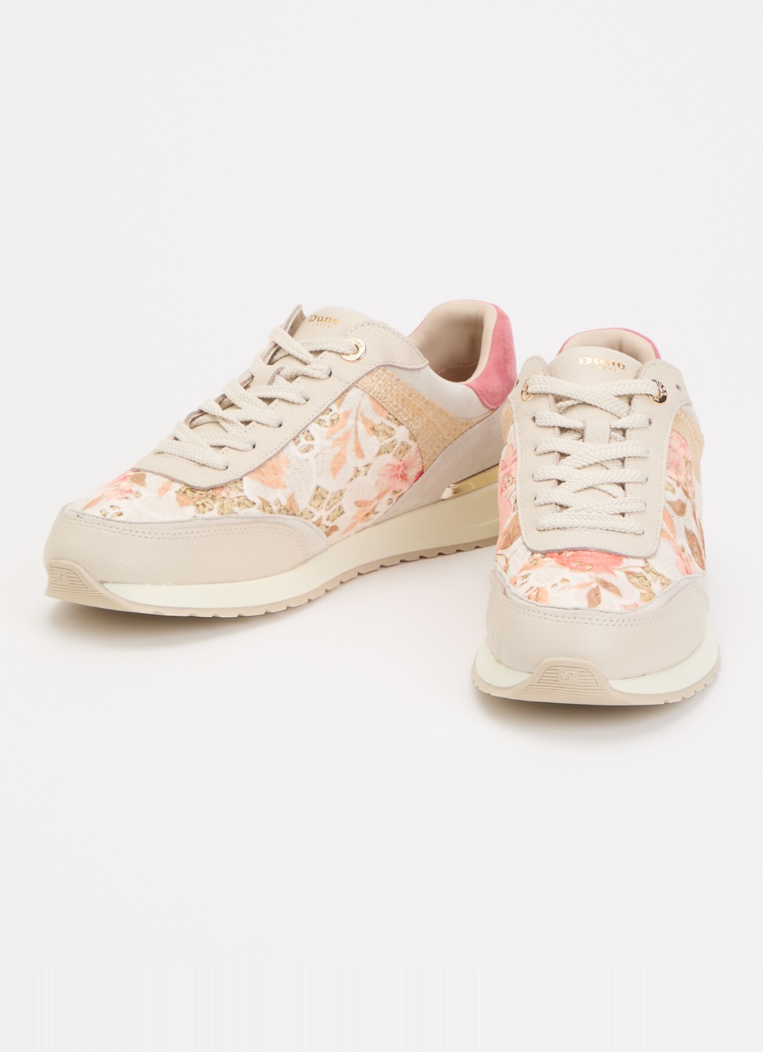 Dune London Esmara sneaker met bloemenprint - detail 2 creme