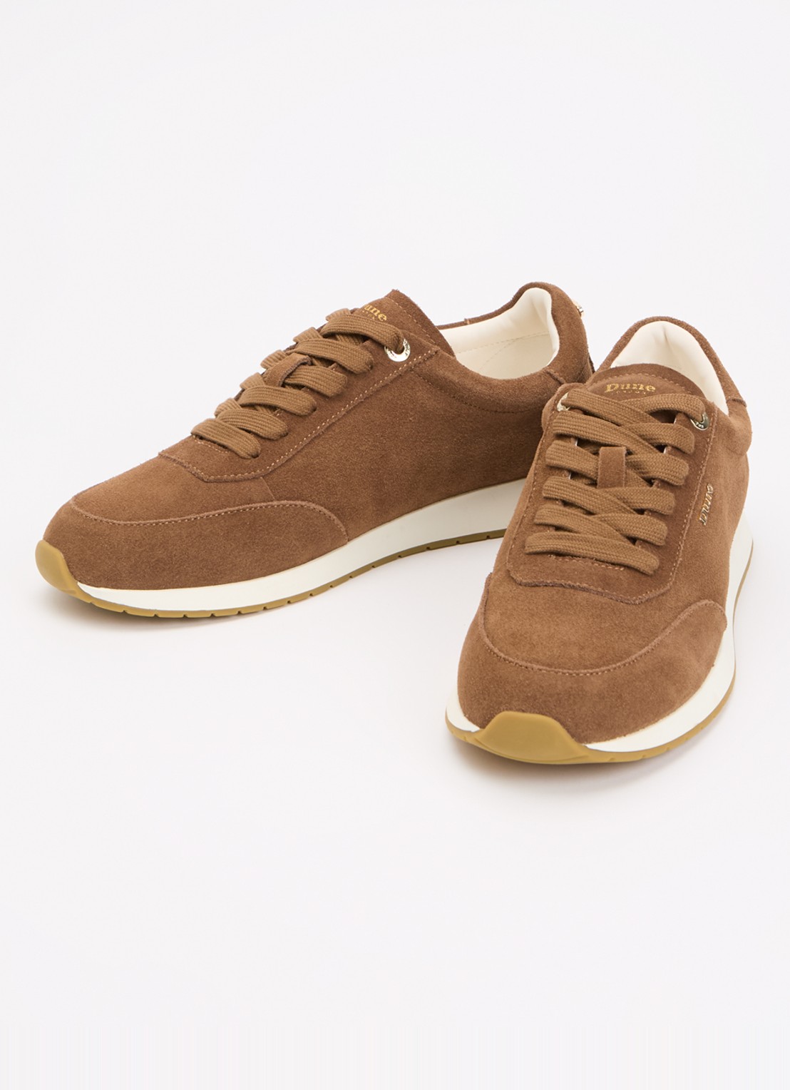 Dune London Ettah sneaker van leer met logo - detail 2 cognac