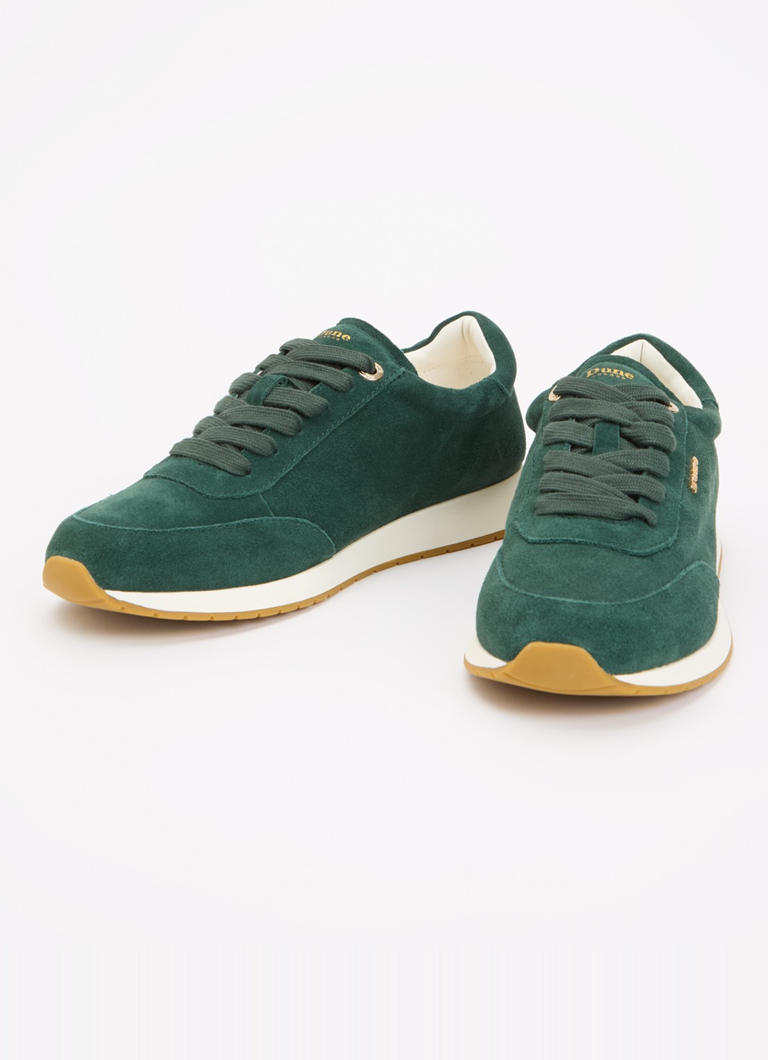 Dune London Ettah sneaker van leer met logo - detail 2 groen