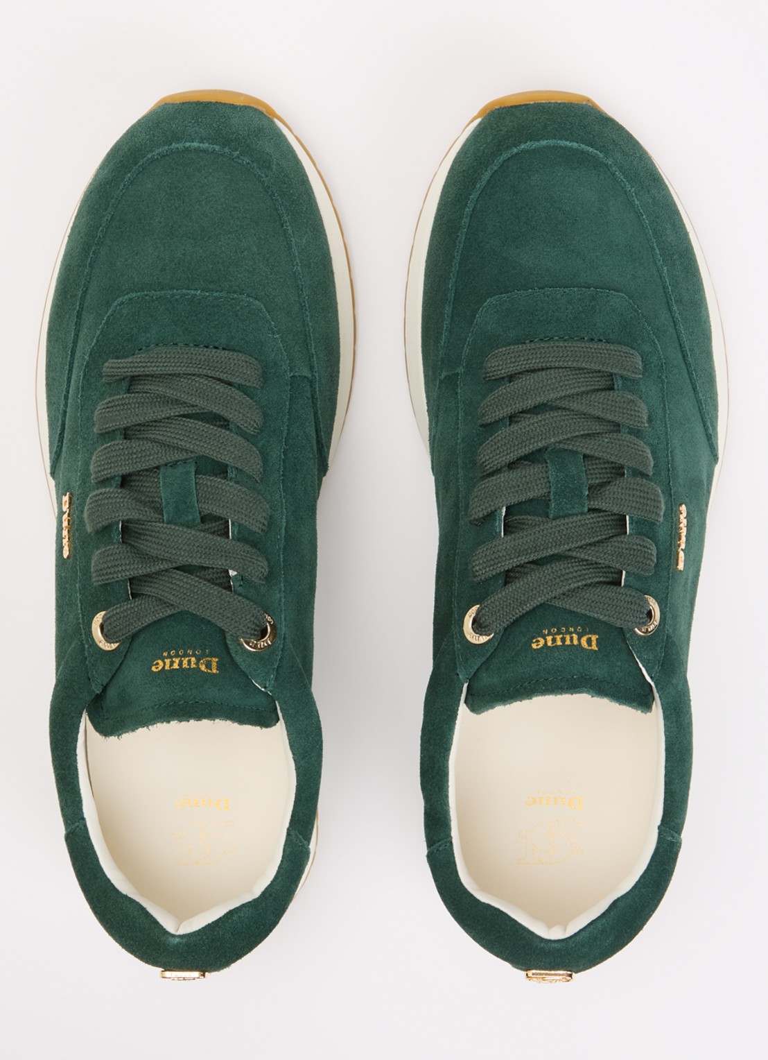 Dune London Ettah sneaker van leer met logo - detail 3 groen
