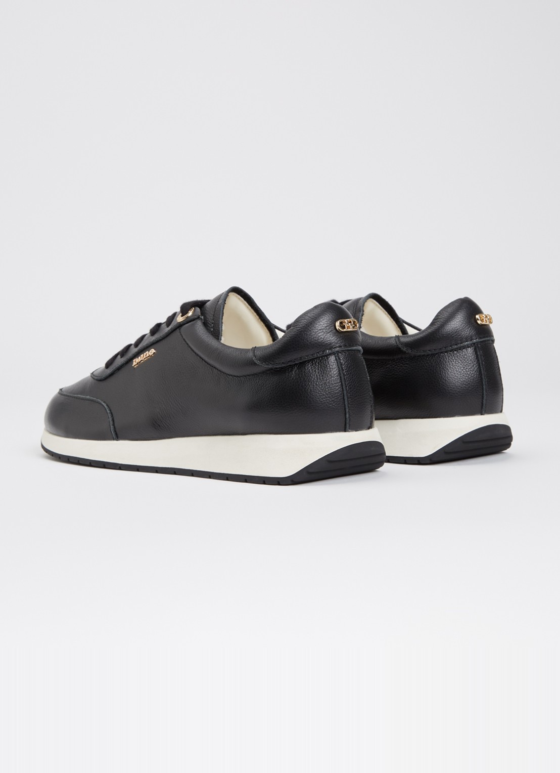 Dune London Ettah sneaker van leer met logo - achterkant 2 zwart
