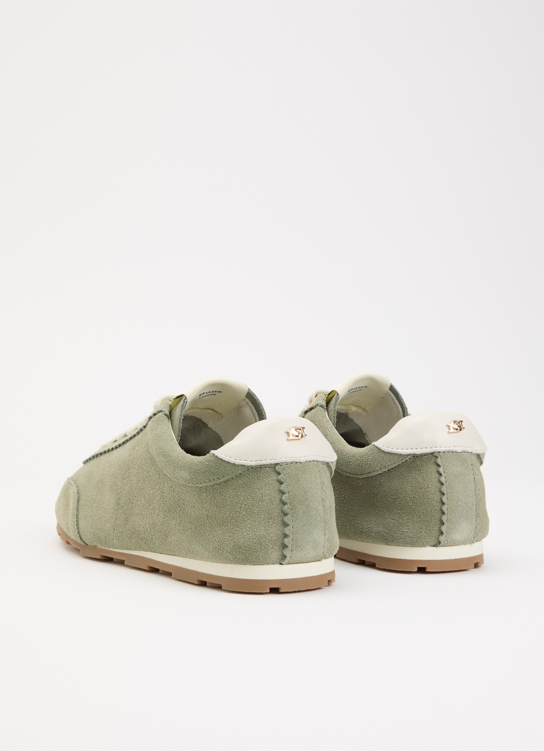 Dune London Evalinna sneaker van suède - achterkant 2 olijfgroen