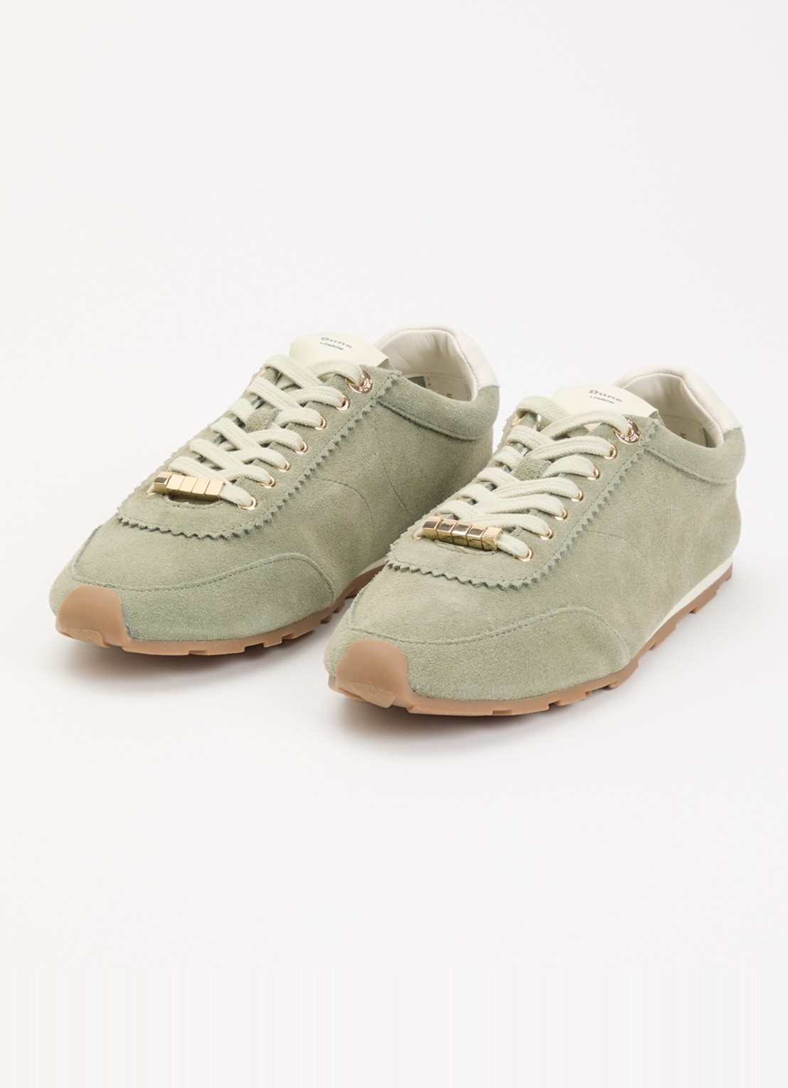 Dune London Evalinna sneaker van suède - detail 3 olijfgroen