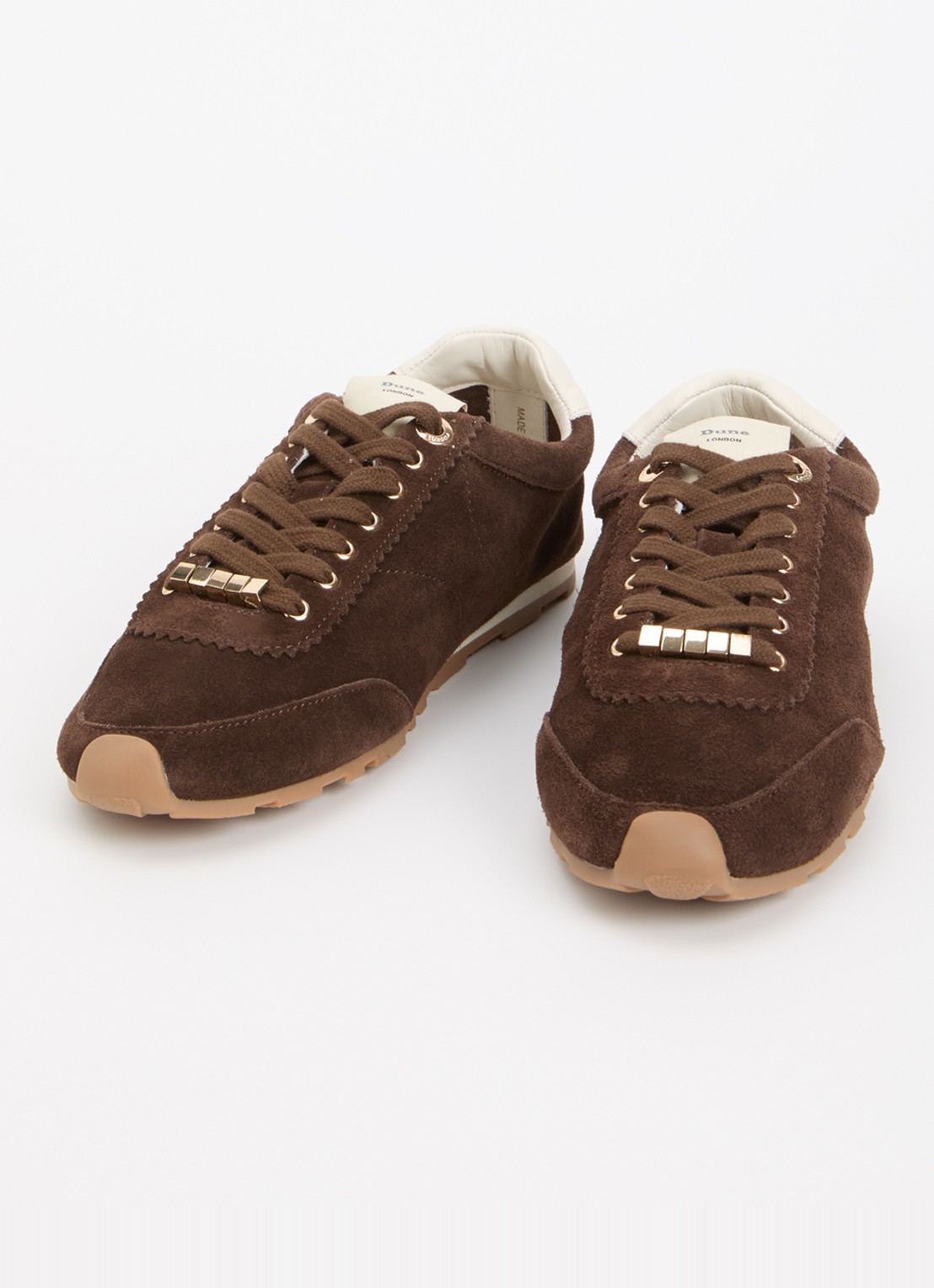 Dune London Evalinna sneaker van suède - detail 2 bruin