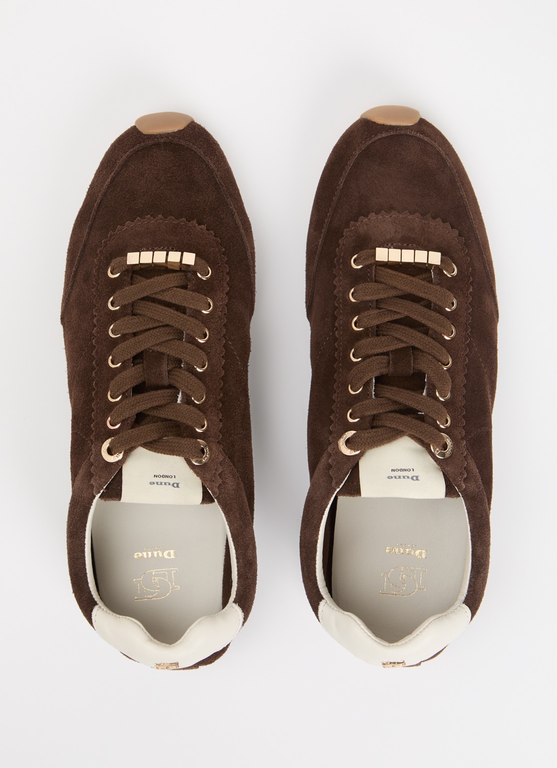 Dune London Evalinna sneaker van suède - detail 3 bruin