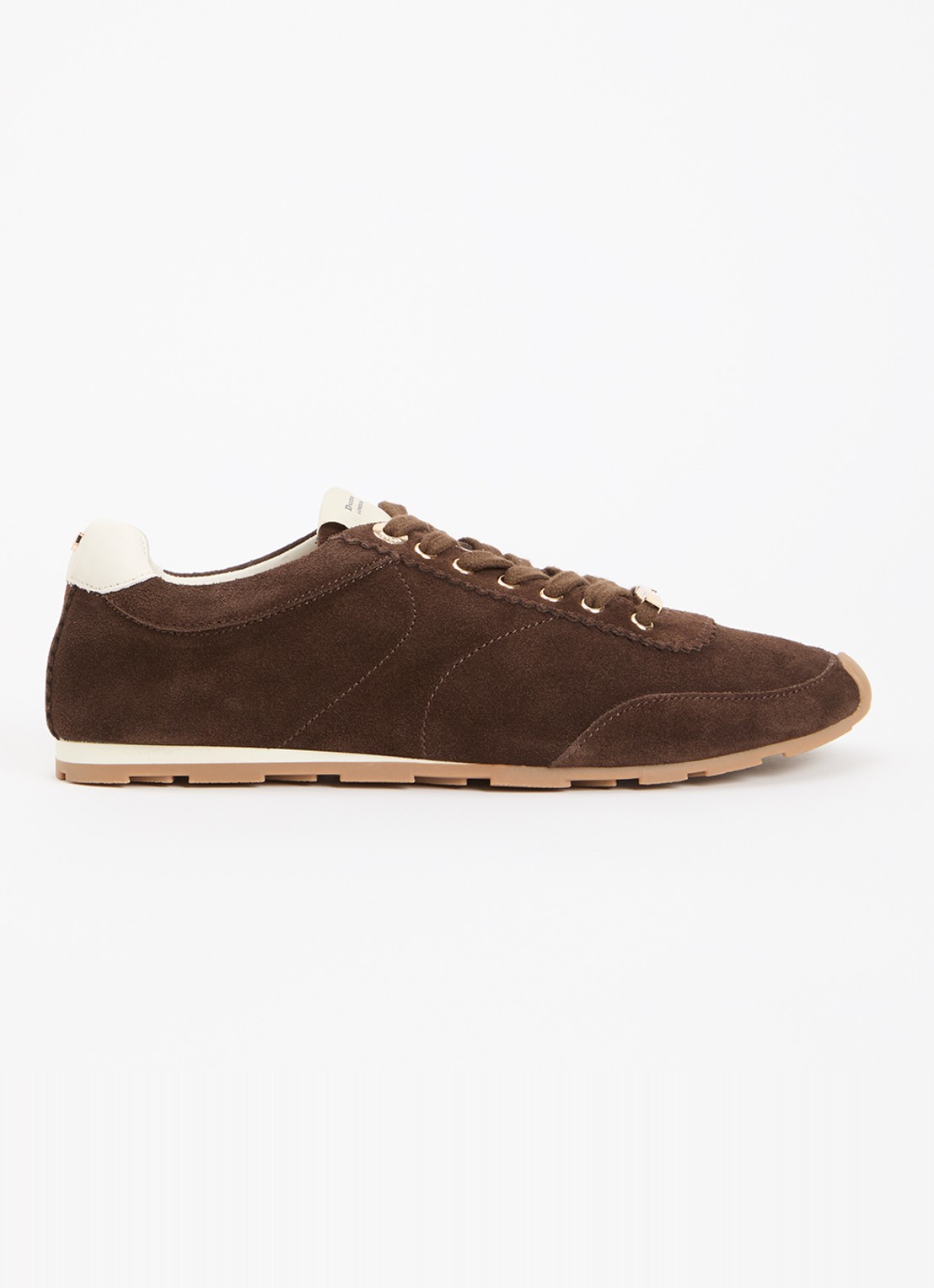 Dune London Evalinna sneaker van suède - voorkant 5 bruin
