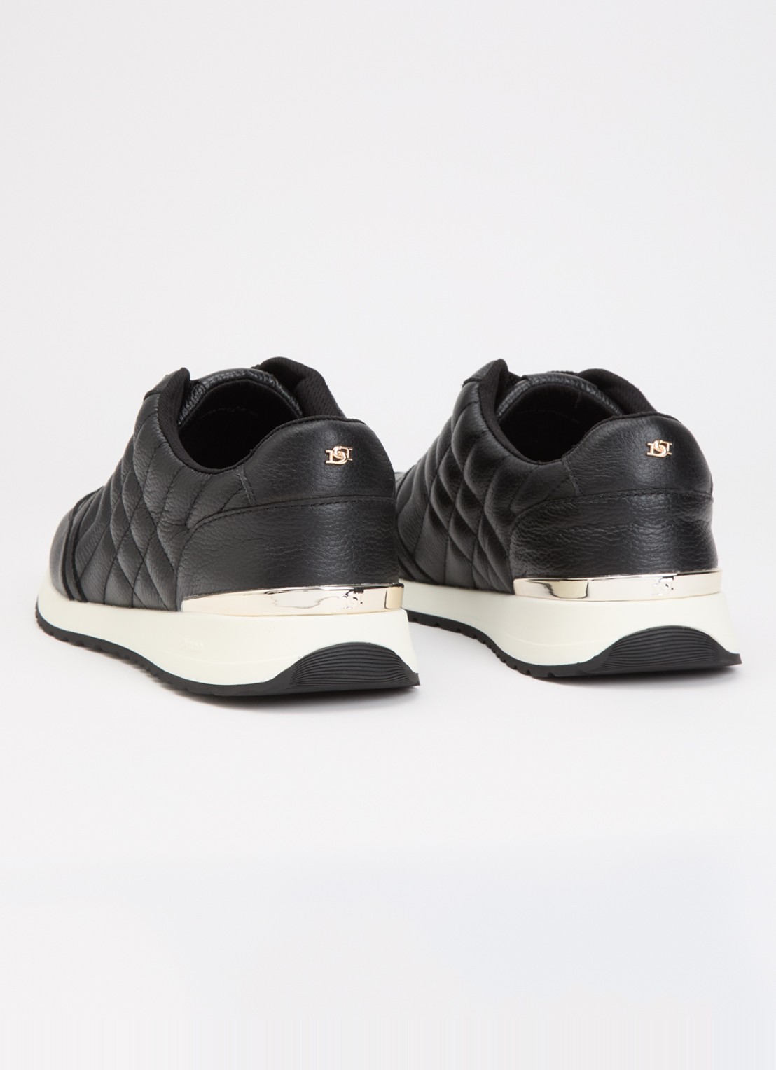 Dune London Evelie sneaker met quilt patroon - achterkant 5 zwart