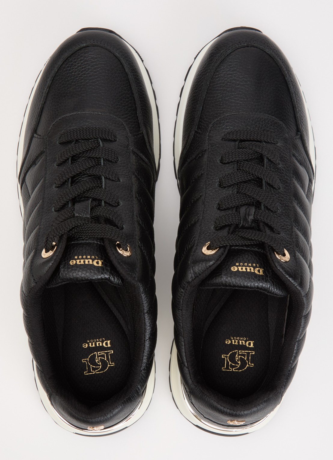 Dune London Evelie sneaker met quilt patroon - detail 2 zwart