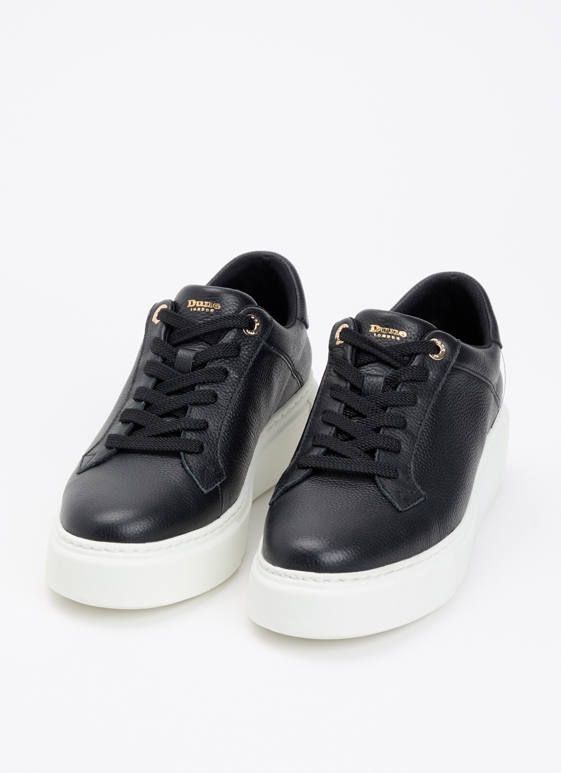 Dune London Evienne sneaker met plateauzool - detail zwart