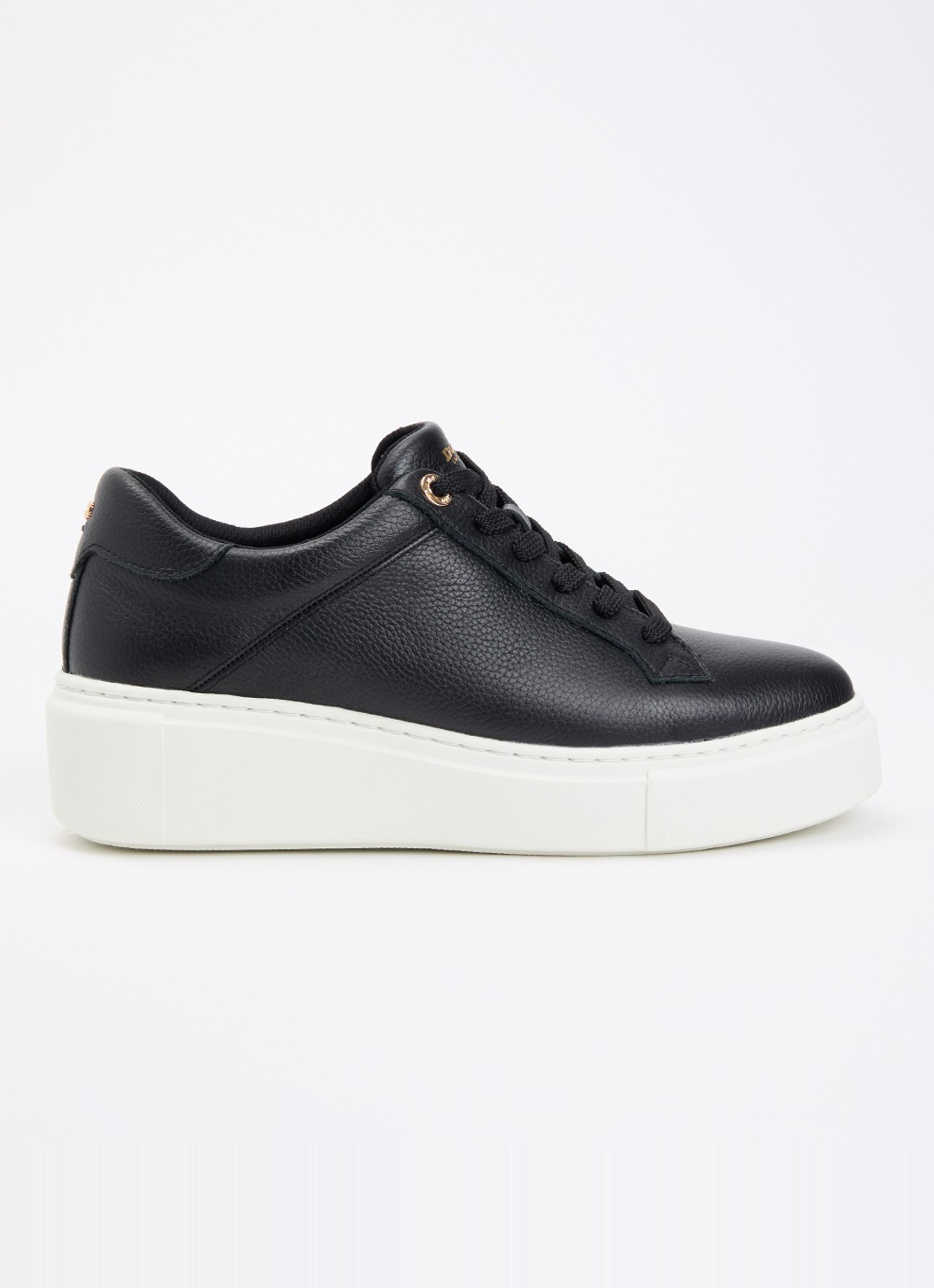 Dune London Evienne sneaker met plateauzool - voorkant 4 zwart