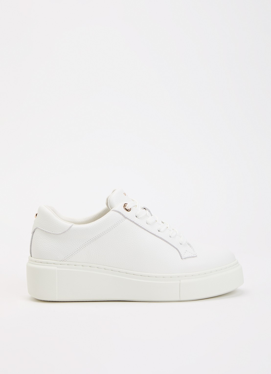 Dune London Evienne sneaker met plateauzool - voorkant 5 wit