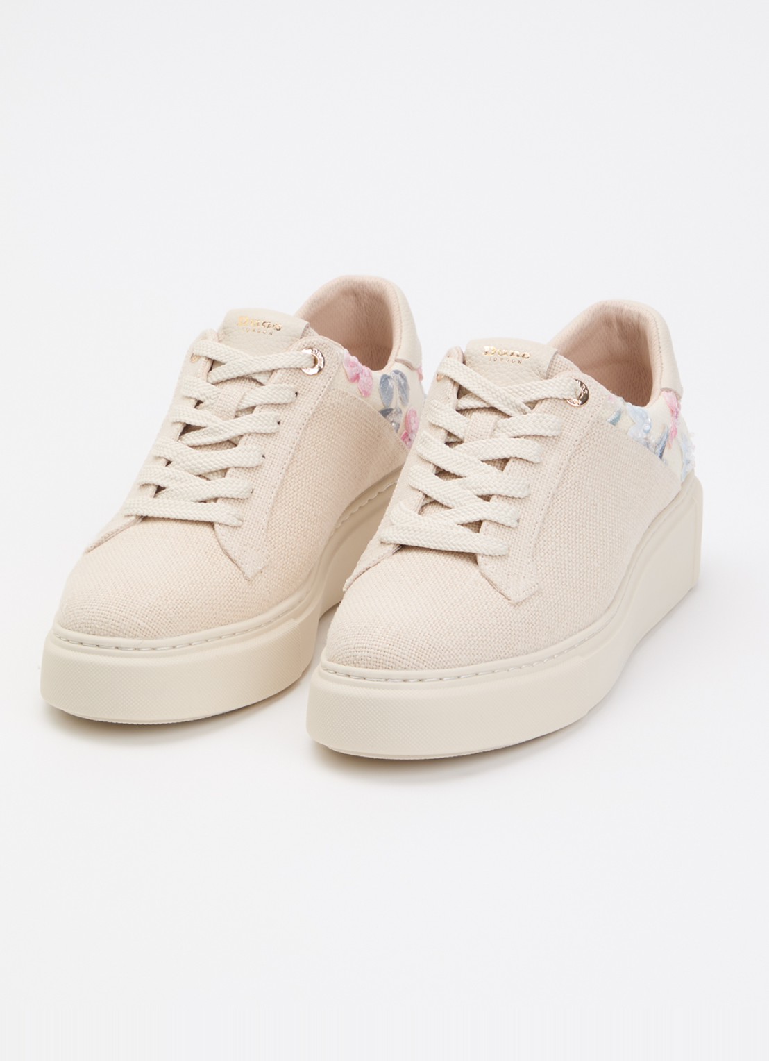 Dune London Evienne sneaker met plateauzool - detail beige