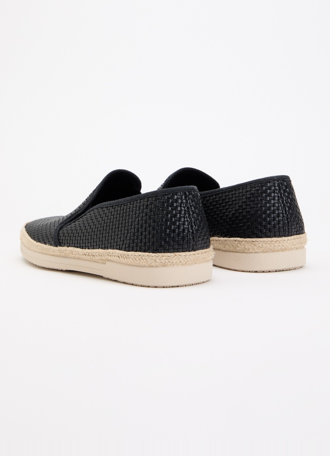 Dune London Fabbien espadrille van canvas - achterkant 4 zwart