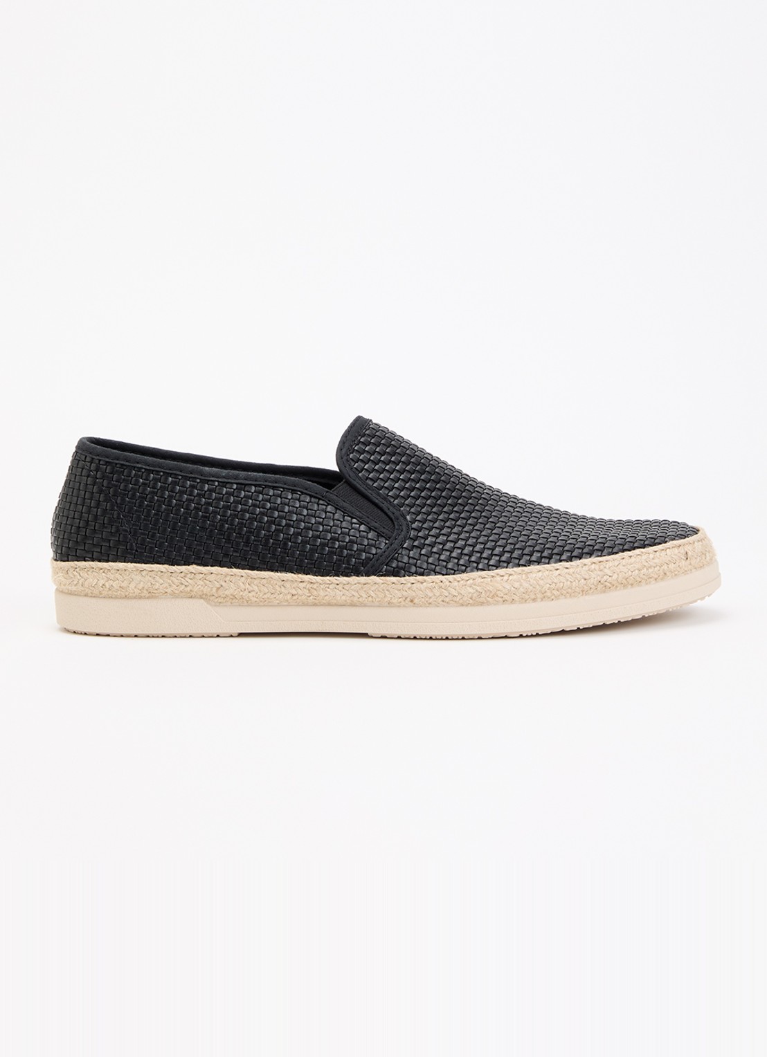 Dune London Fabbien espadrille van canvas - voorkant 5 zwart
