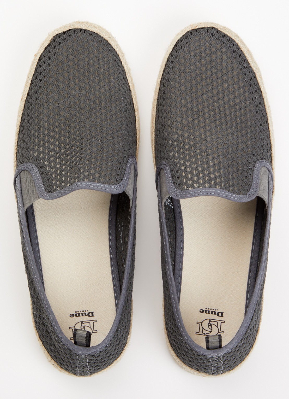 Dune London Fisherr slip-on van canvas - detail 4 antraciet