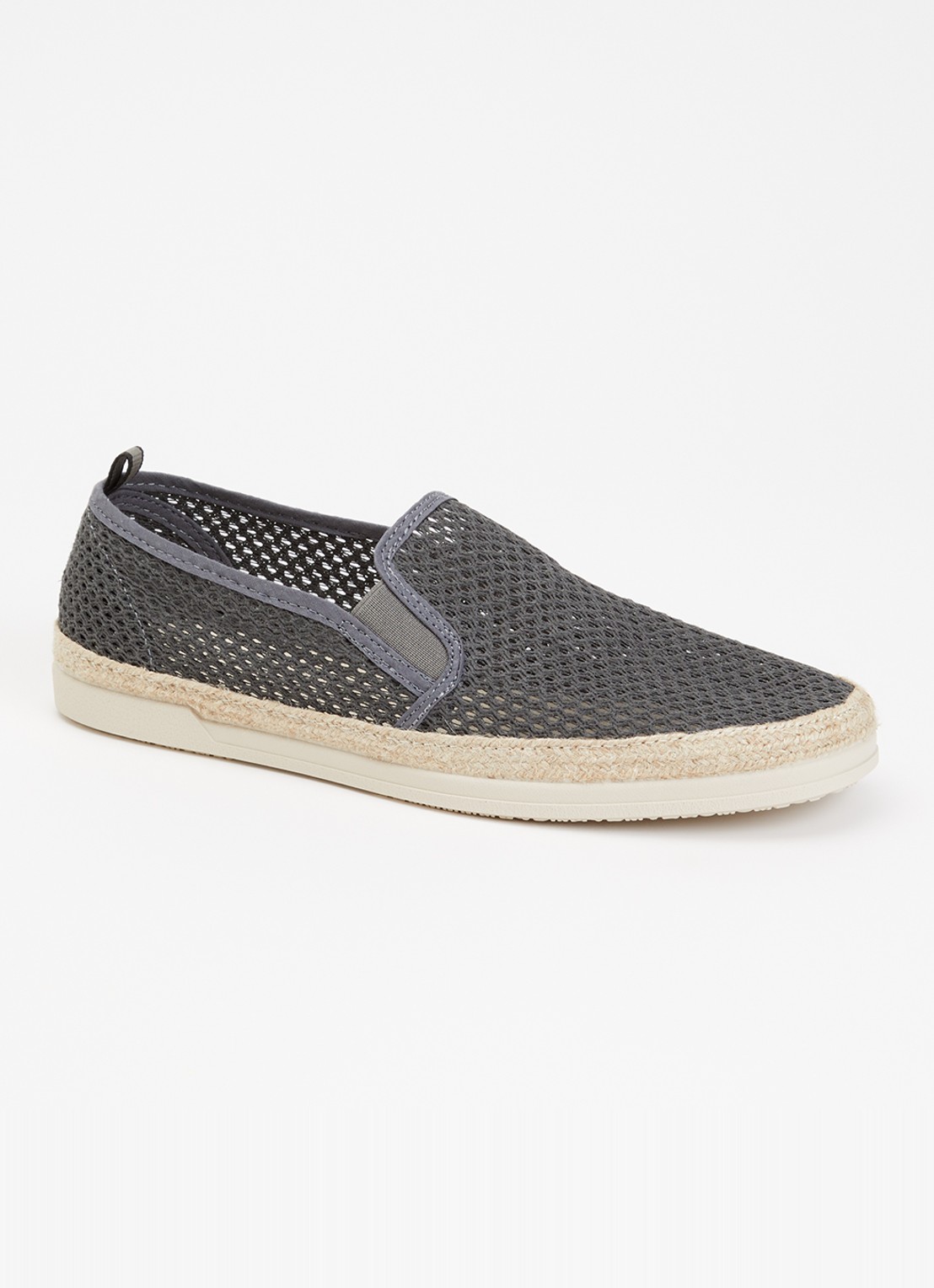 Dune London Fisherr slip-on van canvas - voorkant 2 antraciet