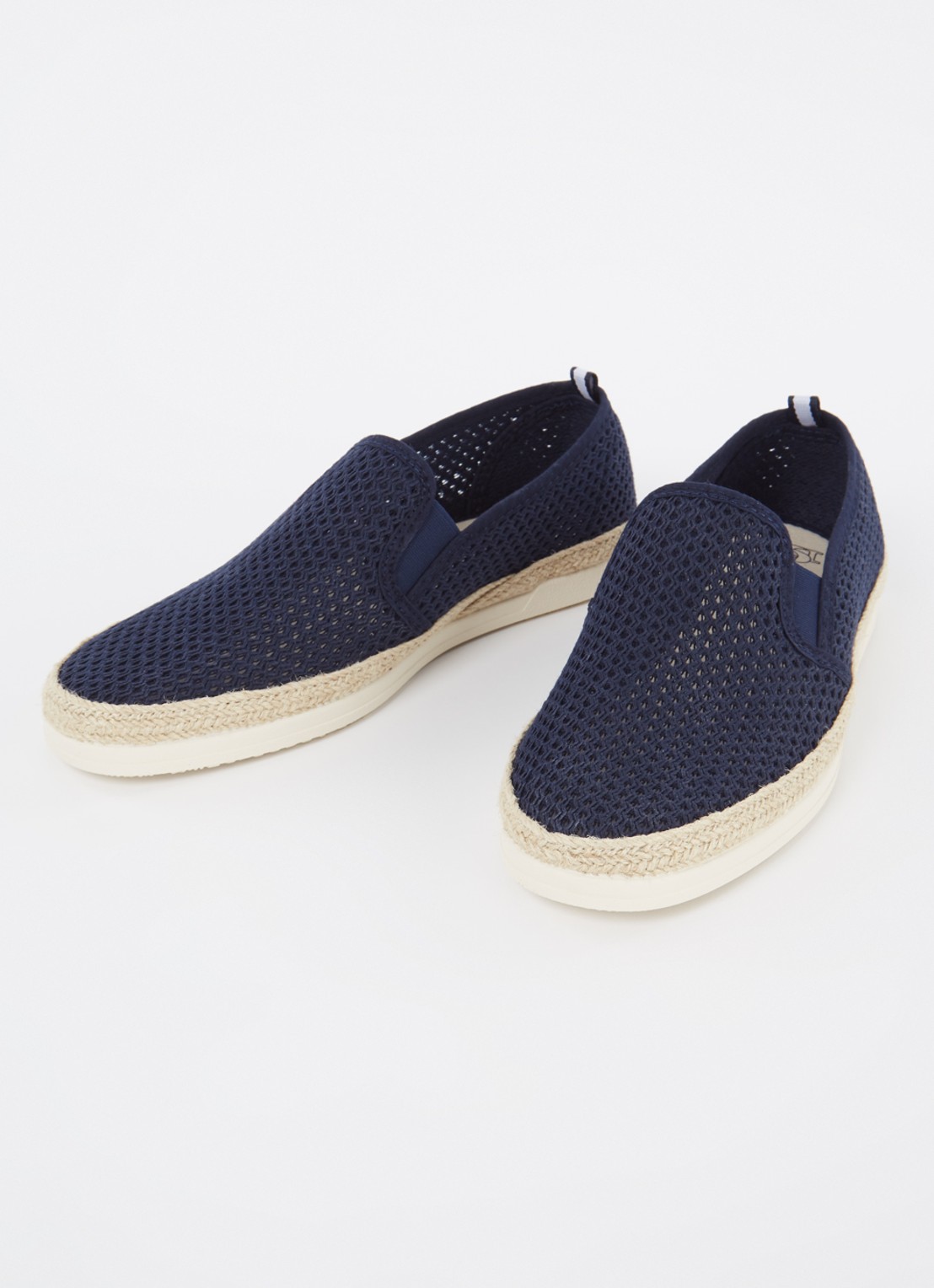 Dune London Fisherr slip-on van canvas - detail donkerblauw