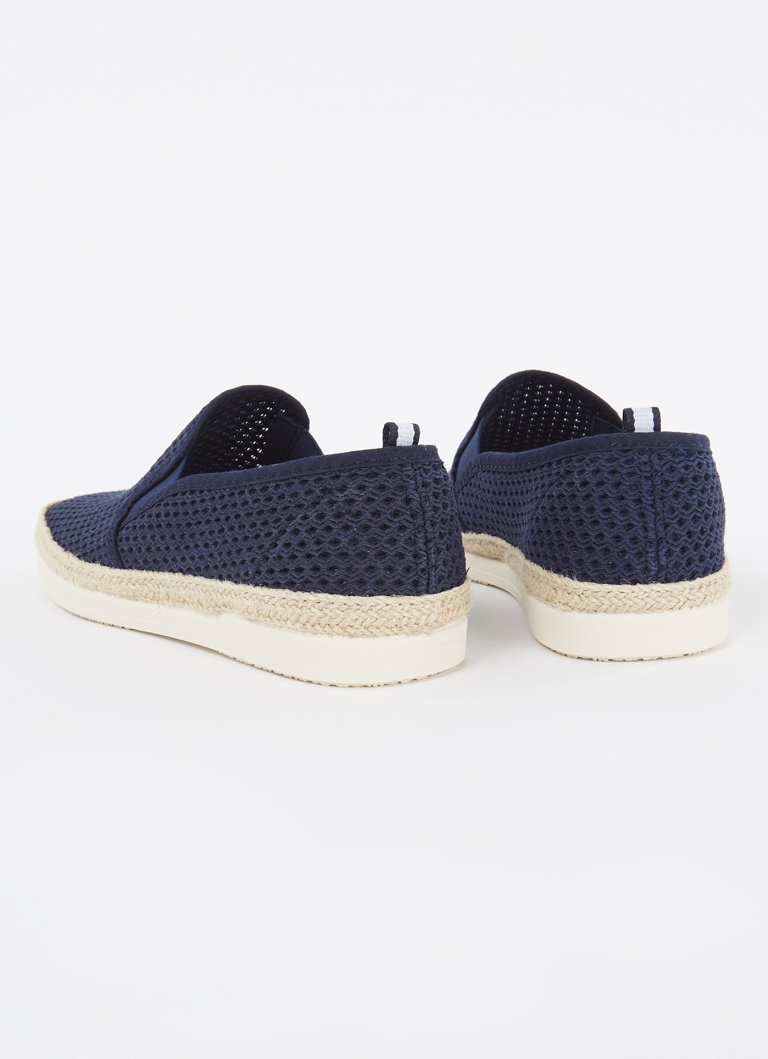 Dune London Fisherr slip-on van canvas - detail 2 donkerblauw