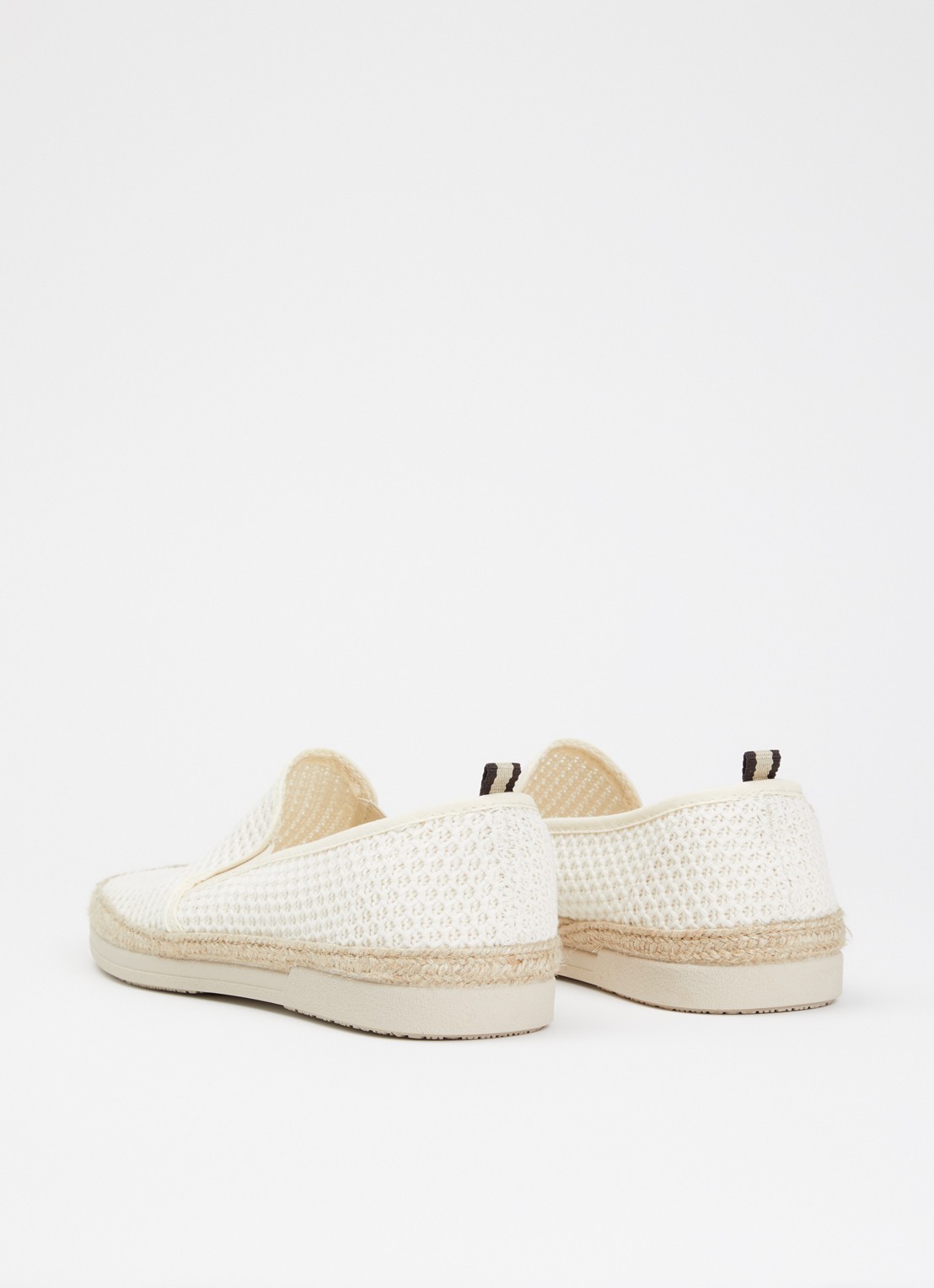Dune London Fisherr slip-on van canvas - achterkant gebroken wit