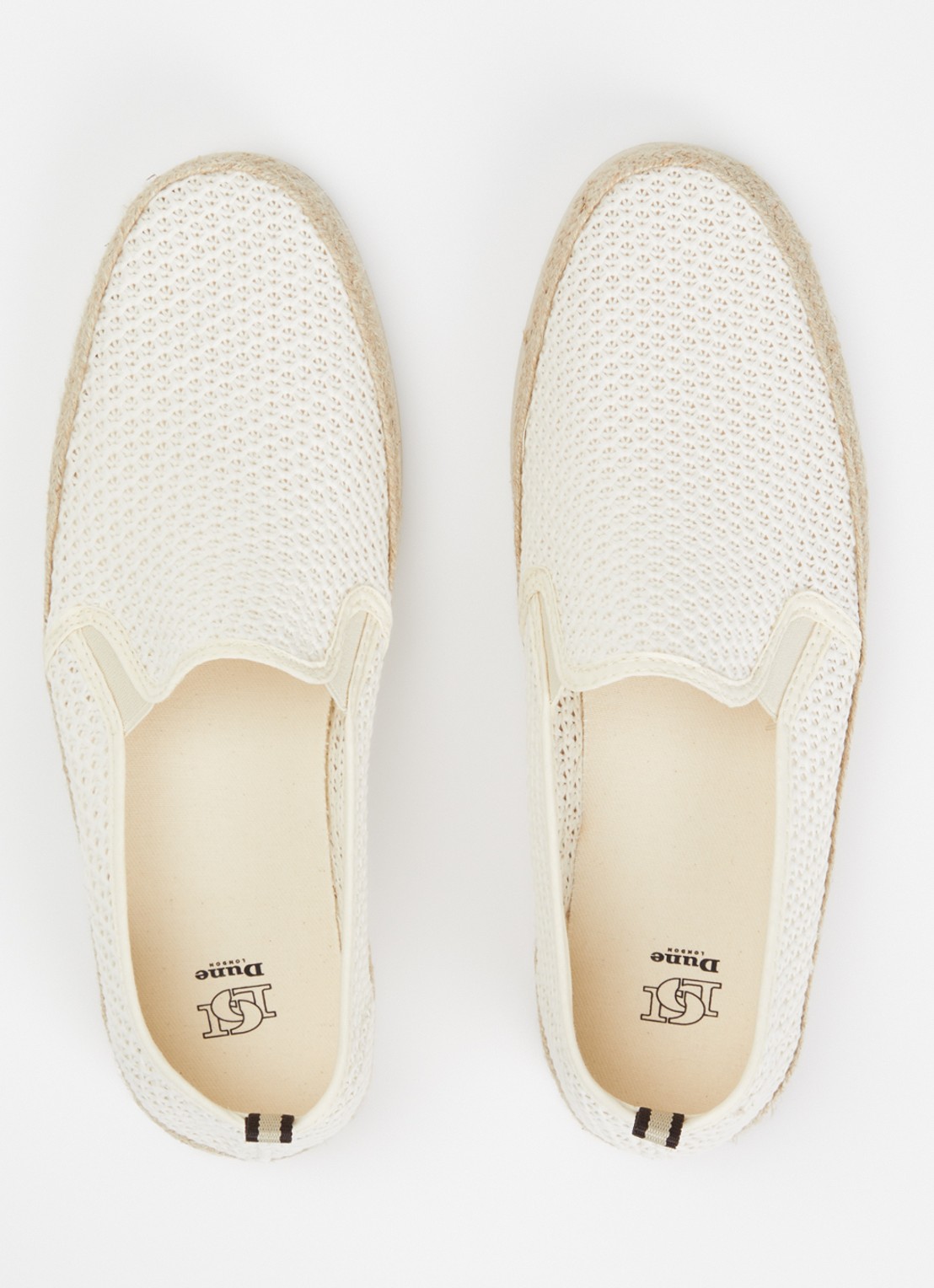 Dune London Fisherr slip-on van canvas - detail 3 gebroken wit
