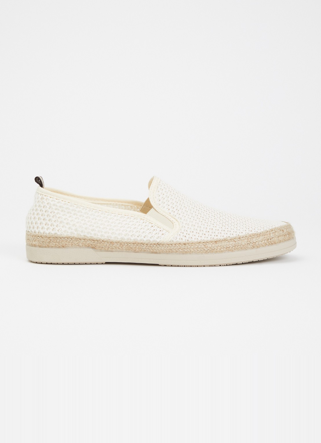 Dune London Fisherr slip-on van canvas - voorkant 5 gebroken wit