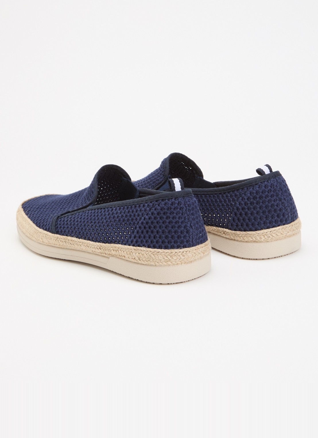 Dune London Fishers espadrilles met gebreid bovenwerk - achterkant 5 royalblauw