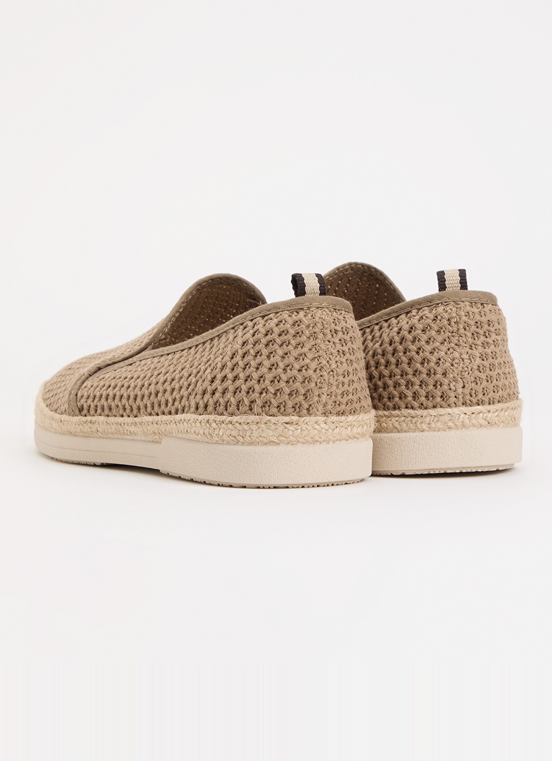 Dune London Fishers espadrilles met gebreid bovenwerk - achterkant 4 taupe