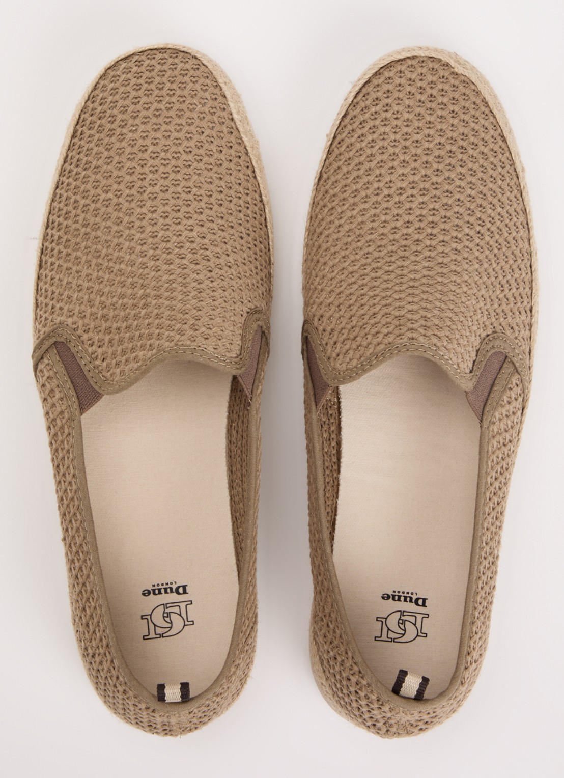 Dune London Fishers espadrilles met gebreid bovenwerk - detail 2 taupe
