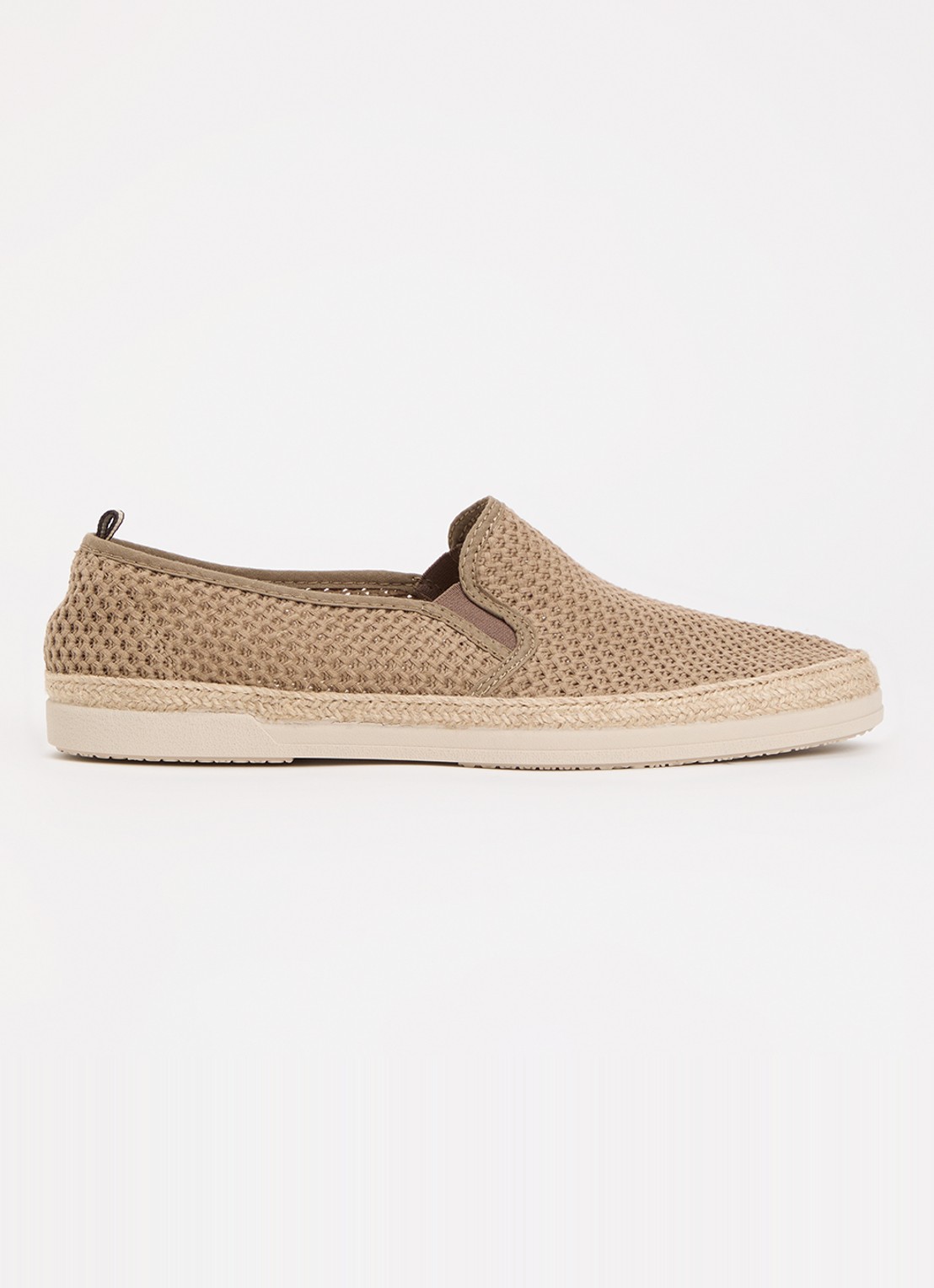 Dune London Fishers espadrilles met gebreid bovenwerk - voorkant 5 taupe